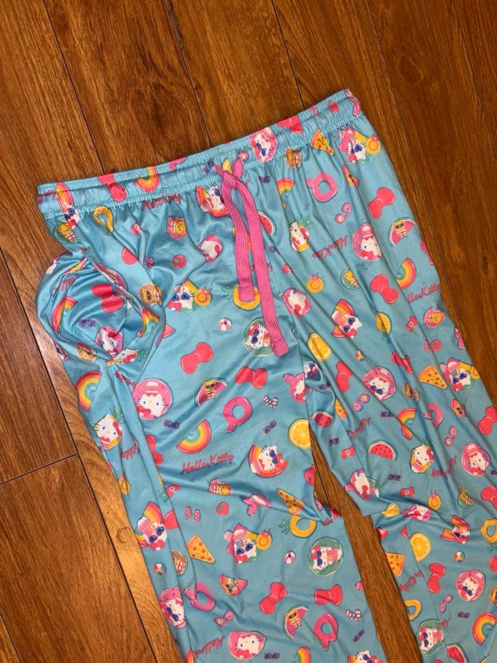 Hello Kitty blue beach themed pajama pants Size M - Picture 2 of 5